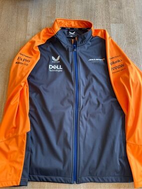 Castore Men's 2022 McLaren Orange & Gray Team Windbreaker Jacket